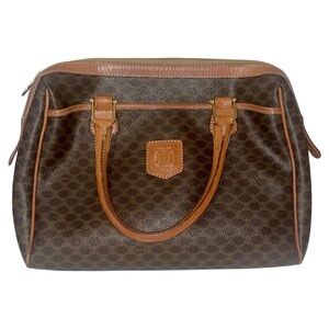 Celine Vintage Macadam Travel  Boston Bag